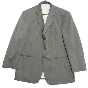 J Ferrar Blazer Mens 44R Gray Wool Blend Custom Fit Single Breasted Sport Coat‎